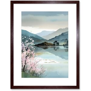 Artery8 Wall Art Print Lakeside Landscape with Cherry Blossom Tree Modern Watercolour Painting Artwork Framed 9X7 Inch in Brown Size: W7" x H9" Brown W7" x H9" Artery8 Wall Art Print Lakeside Landscape with Cherry Blossom Tree Modern Watercolour Painting Artwork Framed 9X7 Inch in Brown Size: W7" x H9" Brown W7" x H9"