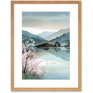Artery8 Wall Art Print Lakeside Landscape with Cherry Blossom Tree Modern Watercolour Painting Artwork Framed 9X7 Inch in Beige Size: W7" x H9" Beige W7" x H9" Artery8 Wall Art Print Lakeside Landscape with Cherry Blossom Tree Modern Watercolour Painting Artwork Framed 9X7 Inch in Beige Size: W7" x H9" Beige W7" x H9"