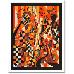 Artery8 Wall Art Print Jazz Music Band Musicians Abstract Modern Folk Art Painting Art Framed in White Size: W12" x H16" White W12" x H16" Artery8 Wall Art Print Jazz Music Band Musicians Abstract Modern Folk Art Painting Art Framed in White Size: W12" x H16" White W12" x H16"