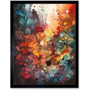 Artery8 Wall Art Print Abstract Coral Reef Organic Shapes Modern Rainbow Acrylic Colour Painting Art Framed in Black Size: W12" x H16" Black W12" x H16" Artery8 Wall Art Print Abstract Coral Reef Organic Shapes Modern Rainbow Acrylic Colour Painting Art Framed in Black Size: W12" x H16" Black W12" x H16"