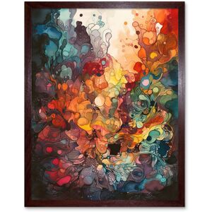 Artery8 Wall Art Print Abstract Coral Reef Organic Shapes Modern Rainbow Acrylic Colour Painting Art Framed in Brown Size: W12" x H16" Brown W12" x H16" Artery8 Wall Art Print Abstract Coral Reef Organic Shapes Modern Rainbow Acrylic Colour Painting Art Framed in Brown Size: W12" x H16" Brown W12" x H16"