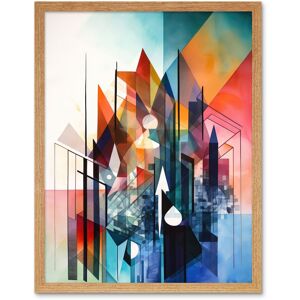Artery8 Wall Art Print Fractal Light Shapes Low Polygon Abstract Rainbow Modern Watercolour Painting Art Framed in Light Oak Size: W12" x H16" Light Oak W12" x H16" Artery8 Wall Art Print Fractal Light Shapes Low Polygon Abstract Rainbow Modern Watercolour Painting Art Framed in Light Oak Size: W12" x H16" Light Oak W12" x H16"