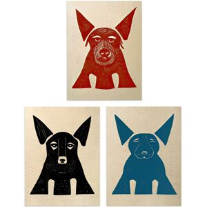 Artery8 Wall Art Print Boho Minimalist Bold Linocut Dog Portraits Set Of 3 s Bathroom Bedroom Aesthetic Red Black A4 Multicolor A4 Artery8 Wall Art Print Boho Minimalist Bold Linocut Dog Portraits Set Of 3 s Bathroom Bedroom Aesthetic Red Black A4 Multicolor A4