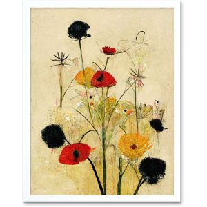 Artery8 Wall Art Print Red Poppies & Yellow Marigolds Wild Flowers Art Framed in White Size: W12" x H16" White W12" x H16" Artery8 Wall Art Print Red Poppies & Yellow Marigolds Wild Flowers Art Framed in White Size: W12" x H16" White W12" x H16"
