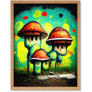 Artery8 Wall Art Print Trippy Red Cap Mushroom Houses Street Art Graffiti Mural Art Framed in Light Oak Size: W12" x H16" Light Oak W12" x H16" Artery8 Wall Art Print Trippy Red Cap Mushroom Houses Street Art Graffiti Mural Art Framed in Light Oak Size: W12" x H16" Light Oak W12" x H16"