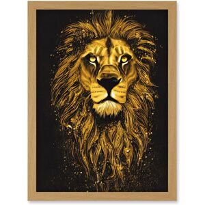 Artery8 King Of The Pride Male Lion Golden Mane Painting Gustav Dore Style Black & Gold Artwork Framed Wall Art Print A4 in Light Oak Light Oak Artery8 King Of The Pride Male Lion Golden Mane Painting Gustav Dore Style Black & Gold Artwork Framed Wall Art Print A4 in Light Oak Light Oak