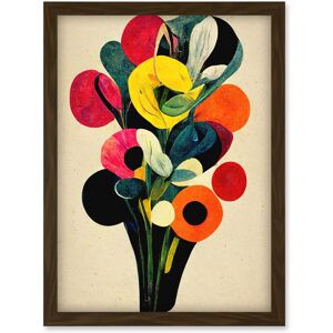 Artery8 Kandinsky Inspired Abstract Multicolour Flower Bouquet Artwork Framed Wall Art Print A4 in Brown Brown Artery8 Kandinsky Inspired Abstract Multicolour Flower Bouquet Artwork Framed Wall Art Print A4 in Brown Brown