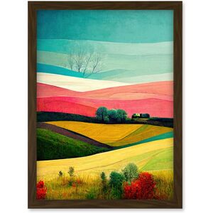 Artery8 - Four Seasons Colourful Landscape - A4 - Framed - Artwork Artery8 - Four Seasons Colourful Landscape - A4 - Framed - Artwork