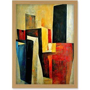 Artery8 Bold Modern Abstract Cubism Acrylic Painting Artwork Framed Wall Art Print A4 in Light Oak Light Oak Artery8 Bold Modern Abstract Cubism Acrylic Painting Artwork Framed Wall Art Print A4 in Light Oak Light Oak