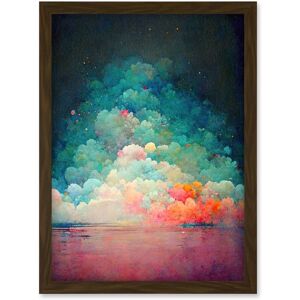 Artery8 Beach Sunset In Bubble Clouds Dreamy Surreal Abstract Artwork Framed Wall Art Print A4 in Brown Brown Artery8 Beach Sunset In Bubble Clouds Dreamy Surreal Abstract Artwork Framed Wall Art Print A4 in Brown Brown