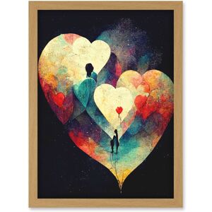 Artery8 Abstract Love Hearts Night Sky Painting Modern Artwork Framed Wall Art Print A4 in Light Oak Light Oak Artery8 Abstract Love Hearts Night Sky Painting Modern Artwork Framed Wall Art Print A4 in Light Oak Light Oak