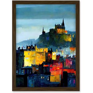 Artery8 Colourful Modern Edinburgh Castle Cityscape Acrylic Painting Artwork Framed Wall Art Print A4 in Brown Brown Artery8 Colourful Modern Edinburgh Castle Cityscape Acrylic Painting Artwork Framed Wall Art Print A4 in Brown Brown