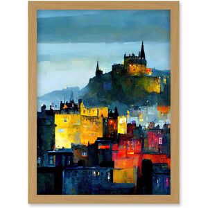 Artery8 Colourful Modern Edinburgh Castle Cityscape Acrylic Painting Artwork Framed Wall Art Print A4 in Light Oak Light Oak Artery8 Colourful Modern Edinburgh Castle Cityscape Acrylic Painting Artwork Framed Wall Art Print A4 in Light Oak Light Oak