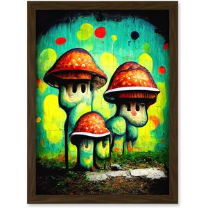 Artery8 - Trippy Red Cap Mushroom Houses - A4 - Art print Artery8 - Trippy Red Cap Mushroom Houses - A4 - Art print
