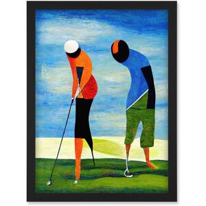 Artery8 Abstract Surreal Modern Golf Golfing Couple Playing Artwork Framed Wall Art Print A4 in Black Black Artery8 Abstract Surreal Modern Golf Golfing Couple Playing Artwork Framed Wall Art Print A4 in Black Black