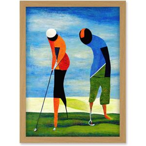 Artery8 Abstract Surreal Modern Golf Golfing Couple Playing Artwork Framed Wall Art Print A4 in Light Oak Light Oak Artery8 Abstract Surreal Modern Golf Golfing Couple Playing Artwork Framed Wall Art Print A4 in Light Oak Light Oak