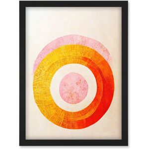 Artery8 Boho Abstract Line Painting Pastel Patterned Autumn Circles Of Pink, Yellow & Orange Artwork Framed Wall Art Print A4 in Black Black Artery8 Boho Abstract Line Painting Pastel Patterned Autumn Circles Of Pink, Yellow & Orange Artwork Framed Wall Art Print A4 in Black Black