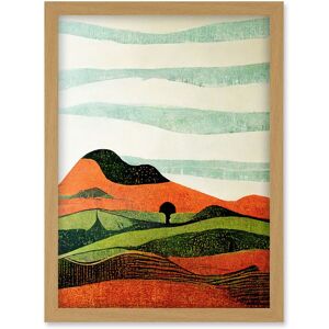 Artery8 Abstract Eclectic Tangerine & Olive Nature Landscape Linocut Illustration Artwork Framed Wall Art Print A4 in Light Oak Light Oak Artery8 Abstract Eclectic Tangerine & Olive Nature Landscape Linocut Illustration Artwork Framed Wall Art Print A4 in Light Oak Light Oak