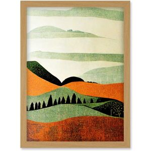 Artery8 Abstract Eclectic Tangerine & Olive Nature Landscape Linocut Minimalism Drawing Artwork Framed Wall Art Print A4 in Light Oak Light Oak Artery8 Abstract Eclectic Tangerine & Olive Nature Landscape Linocut Minimalism Drawing Artwork Framed Wall Art Print A4 in Light Oak Light Oak