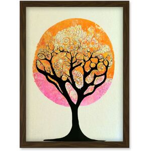 Artery8 - Tranquil Tree Silhouette - Linocut Art Artery8 - Tranquil Tree Silhouette - Linocut Art