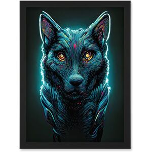 Artery8 Electric Blue Luminescent Wolf Spirit Animal Guide Artwork Framed Wall Art Print A4 in Black Black Artery8 Electric Blue Luminescent Wolf Spirit Animal Guide Artwork Framed Wall Art Print A4 in Black Black