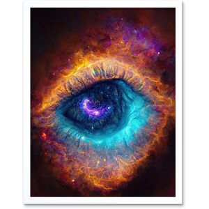 Artery8 Wall Art Print The Eye Of God Vibrant Luminescent Space Nebula All Seeing Art Framed in White Size: W12" x H16" White W12" x H16" Artery8 Wall Art Print The Eye Of God Vibrant Luminescent Space Nebula All Seeing Art Framed in White Size: W12" x H16" White W12" x H16"