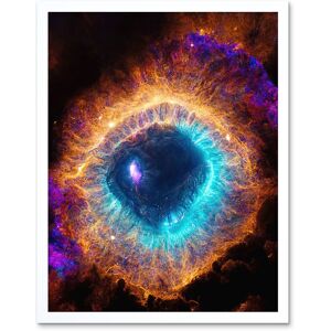 Artery8 Wall Art Print The Eye Of God Photorealistic Vibrant Luminescent Space Nebula Art Framed in White Size: W12" x H16" White W12" x H16" Artery8 Wall Art Print The Eye Of God Photorealistic Vibrant Luminescent Space Nebula Art Framed in White Size: W12" x H16" White W12" x H16"
