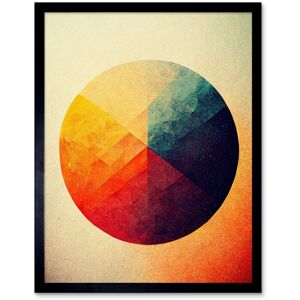 Artery8 Wall Art Print Minimalist Geometric Circle With Colourful Textures Red Yellow Blue Art Framed in Black Size: W12" x H16" Black W12" x H16" Artery8 Wall Art Print Minimalist Geometric Circle With Colourful Textures Red Yellow Blue Art Framed in Black Size: W12" x H16" Black W12" x H16"