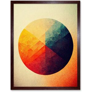 Artery8 Wall Art Print Minimalist Geometric Circle With Colourful Textures Red Yellow Blue Art Framed in Brown Size: W12" x H16" Brown W12" x H16" Artery8 Wall Art Print Minimalist Geometric Circle With Colourful Textures Red Yellow Blue Art Framed in Brown Size: W12" x H16" Brown W12" x H16"