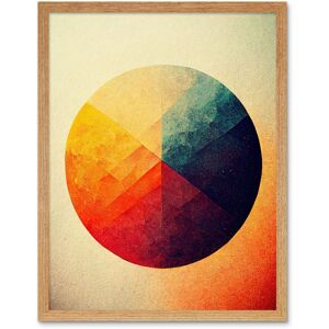 Artery8 Wall Art Print Minimalist Geometric Circle With Colourful Textures Red Yellow Blue Art Framed in Light Oak Size: W12" x H16" Light Oak W12" x H16" Artery8 Wall Art Print Minimalist Geometric Circle With Colourful Textures Red Yellow Blue Art Framed in Light Oak Size: W12" x H16" Light Oak W12" x H16"