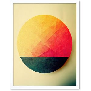 Artery8 Wall Art Print Minimalist Geometric Textured Sun Warm Yellow Orange Red Art Framed in White Size: W12" x H16" White W12" x H16" Artery8 Wall Art Print Minimalist Geometric Textured Sun Warm Yellow Orange Red Art Framed in White Size: W12" x H16" White W12" x H16"