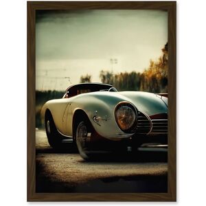 Artery8 Classic Sports Car Cinematic Beauty Shot Nostalgic Print Artwork Framed Wall Art Print A4 in Brown Brown Artery8 Classic Sports Car Cinematic Beauty Shot Nostalgic Print Artwork Framed Wall Art Print A4 in Brown Brown