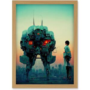 Artery8 Mecha Japan Illustration Sci-Fi Anime Artwork Framed Wall Art Print A4 in Light Oak Light Oak Artery8 Mecha Japan Illustration Sci-Fi Anime Artwork Framed Wall Art Print A4 in Light Oak Light Oak