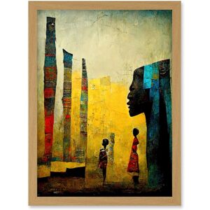 Artery8 African Art Modern Bright Abstract Artwork Framed Wall Art Print A4 in Light Oak Light Oak Artery8 African Art Modern Bright Abstract Artwork Framed Wall Art Print A4 in Light Oak Light Oak