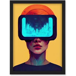 Artery8 Funky Virtual Reality Gamer Kids Artwork Framed Wall Art Print A4 in Black Black Artery8 Funky Virtual Reality Gamer Kids Artwork Framed Wall Art Print A4 in Black Black