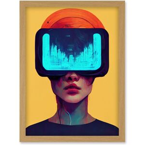 Artery8 Funky Virtual Reality Gamer Kids Artwork Framed Wall Art Print A4 in Light Oak Light Oak Artery8 Funky Virtual Reality Gamer Kids Artwork Framed Wall Art Print A4 in Light Oak Light Oak