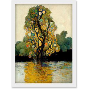 Artery8 - Klimt Style Tree River Bank Scene - A4 - Art Print Artery8 - Klimt Style Tree River Bank Scene - A4 - Art Print