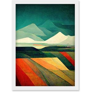 Artery8 Modern Semi-Abstract Colourful Landscape Artwork Framed Wall Art Print A4 in White White Artery8 Modern Semi-Abstract Colourful Landscape Artwork Framed Wall Art Print A4 in White White