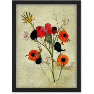 Artery8 Poppy Flowers Colourful Floral Abstract Artwork Framed Wall Art Print A4 in Black Black Artery8 Poppy Flowers Colourful Floral Abstract Artwork Framed Wall Art Print A4 in Black Black