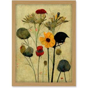 Artery8 Colourful Abstract Autumn Wildflowers Artwork Framed Wall Art Print A4 in Light Oak Light Oak Artery8 Colourful Abstract Autumn Wildflowers Artwork Framed Wall Art Print A4 in Light Oak Light Oak