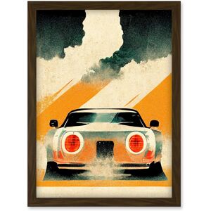 Artery8 Japan Sports Car Vintage Vector Yellow Silver Black Artwork Framed Wall Art Print A4 in Brown Brown Artery8 Japan Sports Car Vintage Vector Yellow Silver Black Artwork Framed Wall Art Print A4 in Brown Brown