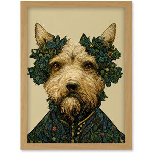 Artery8 Cute Fun Westie Dog Vintage William Morris Style Artwork Framed Wall Art Print A4 in Light Oak Light Oak Artery8 Cute Fun Westie Dog Vintage William Morris Style Artwork Framed Wall Art Print A4 in Light Oak Light Oak