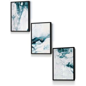 ARTZE Teal Blue Abstract Ocean Waves Framed Wall Art - Small in Black Size: W33 cm x H45 cm x D20mm Black W33 cm x H45 cm x D20mm ARTZE Teal Blue Abstract Ocean Waves Framed Wall Art - Small in Black Size: W33 cm x H45 cm x D20mm Black W33 cm x H45 cm x D20mm