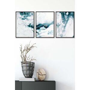 ARTZE Teal Blue Abstract Ocean Waves Framed Wall Art - Medium in Black Size: W45 cm x H62 cm x D20mm Black W45 cm x H62 cm x D20mm ARTZE Teal Blue Abstract Ocean Waves Framed Wall Art - Medium in Black Size: W45 cm x H62 cm x D20mm Black W45 cm x H62 cm x D20mm