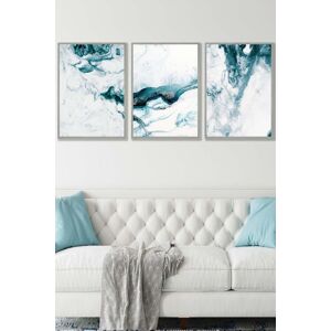 ARTZE Teal Blue Abstract Ocean Waves Framed Wall Art - Large in Light Grey Size: W53 cm x H73 cm x D20mm Light Grey W53 cm x H73 cm x D20mm ARTZE Teal Blue Abstract Ocean Waves Framed Wall Art - Large in Light Grey Size: W53 cm x H73 cm x D20mm Light Grey W53 cm x H73 cm x D20mm