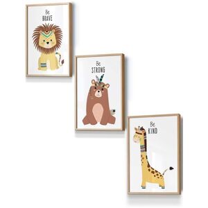 ARTZE Nursery Tribal Lion, Bear, Giraffe Quote Prints Framed Wall Art - Small in Light Oak Size: W33 cm x H45 cm x D20mm Light Oak W33 cm x H45 cm x D20mm ARTZE Nursery Tribal Lion, Bear, Giraffe Quote Prints Framed Wall Art - Small in Light Oak Size: W33 cm x H45 cm x D20mm Light Oak W33 cm x H45 cm x D20mm