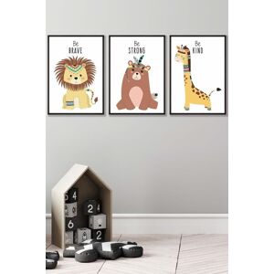 ARTZE Nursery Tribal Lion, Bear, Giraffe Quote Prints Framed Wall Art - Large in Black Size: W53 cm x H73 cm x D20mm Black W53 cm x H73 cm x D20mm ARTZE Nursery Tribal Lion, Bear, Giraffe Quote Prints Framed Wall Art - Large in Black Size: W53 cm x H73 cm x D20mm Black W53 cm x H73 cm x D20mm