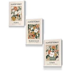 ARTZE Flower Market Paris Exhibition in Neutral Colours Framed Wall Art - Small in White Size: W33 cm x H45 cm x D20mm White W33 cm x H45 cm x D20mm ARTZE Flower Market Paris Exhibition in Neutral Colours Framed Wall Art - Small in White Size: W33 cm x H45 cm x D20mm White W33 cm x H45 cm x D20mm