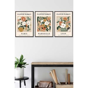 ARTZE Flower Market Paris Exhibition in Neutral Colours Framed Wall Art - Medium in Black Size: W45 cm x H62 cm x D20mm Black W45 cm x H62 cm x D20mm ARTZE Flower Market Paris Exhibition in Neutral Colours Framed Wall Art - Medium in Black Size: W45 cm x H62 cm x D20mm Black W45 cm x H62 cm x D20mm