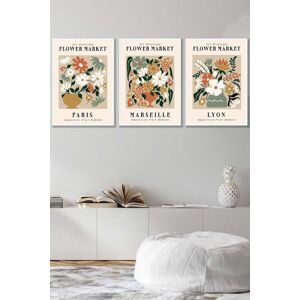 ARTZE Flower Market Paris Exhibition in Neutral Colours Framed Wall Art - Medium in White Size: W45 cm x H62 cm x D20mm White W45 cm x H62 cm x D20mm ARTZE Flower Market Paris Exhibition in Neutral Colours Framed Wall Art - Medium in White Size: W45 cm x H62 cm x D20mm White W45 cm x H62 cm x D20mm